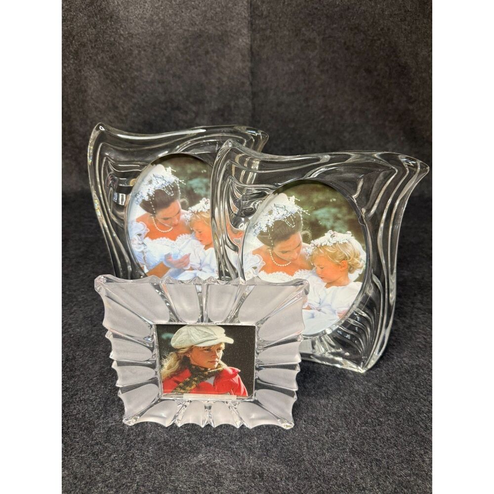3 Mikasa Crystal Picture Frames